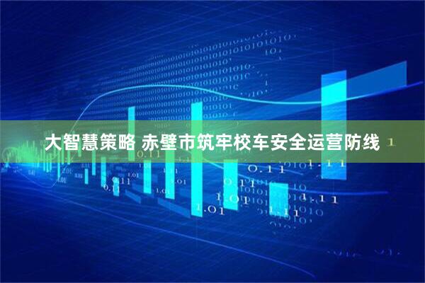 大智慧策略 赤壁市筑牢校车安全运营防线